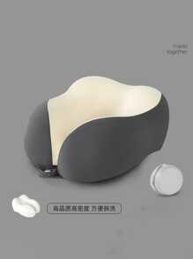 【2025新品】U型记忆棉颈枕带收纳盒 便携式旅行午睡枕 慢回弹颈枕 办公室午休 飞机旅行颈椎枕 可拆卸机洗 带收纳袋