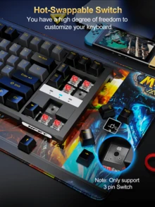 bfairy 87 Keys Mechanical Gaming Keyboard, Hot-Swappable  Compact, RGB Gaming Keyboard With 45g Red Switches, Anti-Ghosting, For PC Gaming & Typing, Beginner-Friendly (Black&Grey)