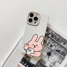 Funda protectora para teléfono con diseño de conejo rosa para selfies, con orificios grandes, compatible con phone 16 Pro Max, 16, 15 Pro, 14, 14 Plus/14 Pro Max, 13, 13 Pro, 12 Pro, 11/11 Pro Series. Regalos para cumpleaños y fiestas - Blanco - Ver 1
