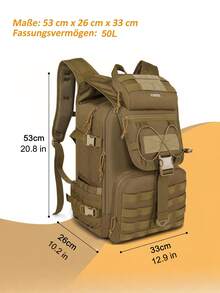 YOREPEK 50L Military Backpack, Tactical Backpack Waterproof With Molle System, Large Outdoor Backpack For Camping, Trekking, Hunting, Survival, Travel, Work, Men Women, Khaki, Back To School, For Back To School, Practical For Everyday School Life, School Backpack