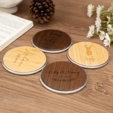 1PC Personalized Engraved Wooden Wireless Charger, Name Customized Charger, Best Man Gift, Anniversary Gift, Coworkers Gift, Father's Day Gift - Multicolor - View 3