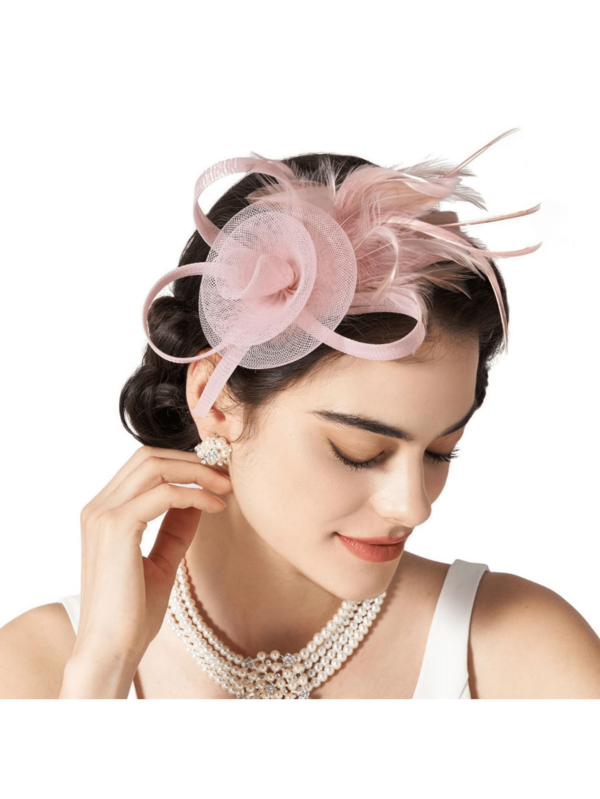 1pc Party Feather Headpiece Hair Clip, Tea Party Headband Accessory Suitable For Girls & Women, For Formal Events & Daily Wear, Tiny Hats, Derby Hat, Mini Fascinator, Mini Top Hat , Mini Cap