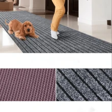 Alfombra a rayas, lavable y antideslizante, en negro y gris, felpudo de cocina fácil de limpiar, apto para baño, pasillo, entrada