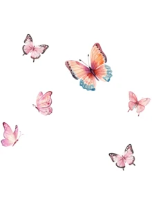 6 件夜光蓝色蝴蝶墙贴，适用于卧室和客厅的夜光装饰 - 粉紅藍光蝴蝶 - 查看 7