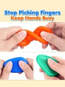 6pcs Sensory Soothing Stones, Soft Textured Fidget Toys, Suitable For Teens - Relieve Anxiety And Stress, For Students, Soft Textured Calming Stones, Stress Relief Toys, Sensory Toys, Party Favors, Valentine's Day Gifts - Multicolor - View 3