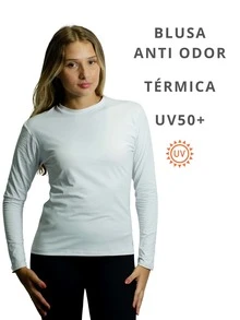 Women's Polyamide Thermal Shirt UV+50 Sun Protection Long Sleeve Second Skin Shirt Winter And Summer - White - View 6