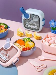 Isolierte Kinder-Lunchbox, Edelstahl Bento Box mit Besteck für Schüler