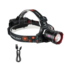 20000流明30W大功率LED头灯USB可充电头灯超亮远射头灯手电筒红外传感器钓鱼头灯 - 黑色 - 查看 9