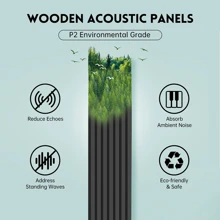 Wood Panels For Wall And Ceiling, 94.5"*11" Acoustic Wood Wall Panels For Interior Wall Decor, Room Decor 3D Wood Slat Wall Panel/Fluted Sound Absorbing Panel