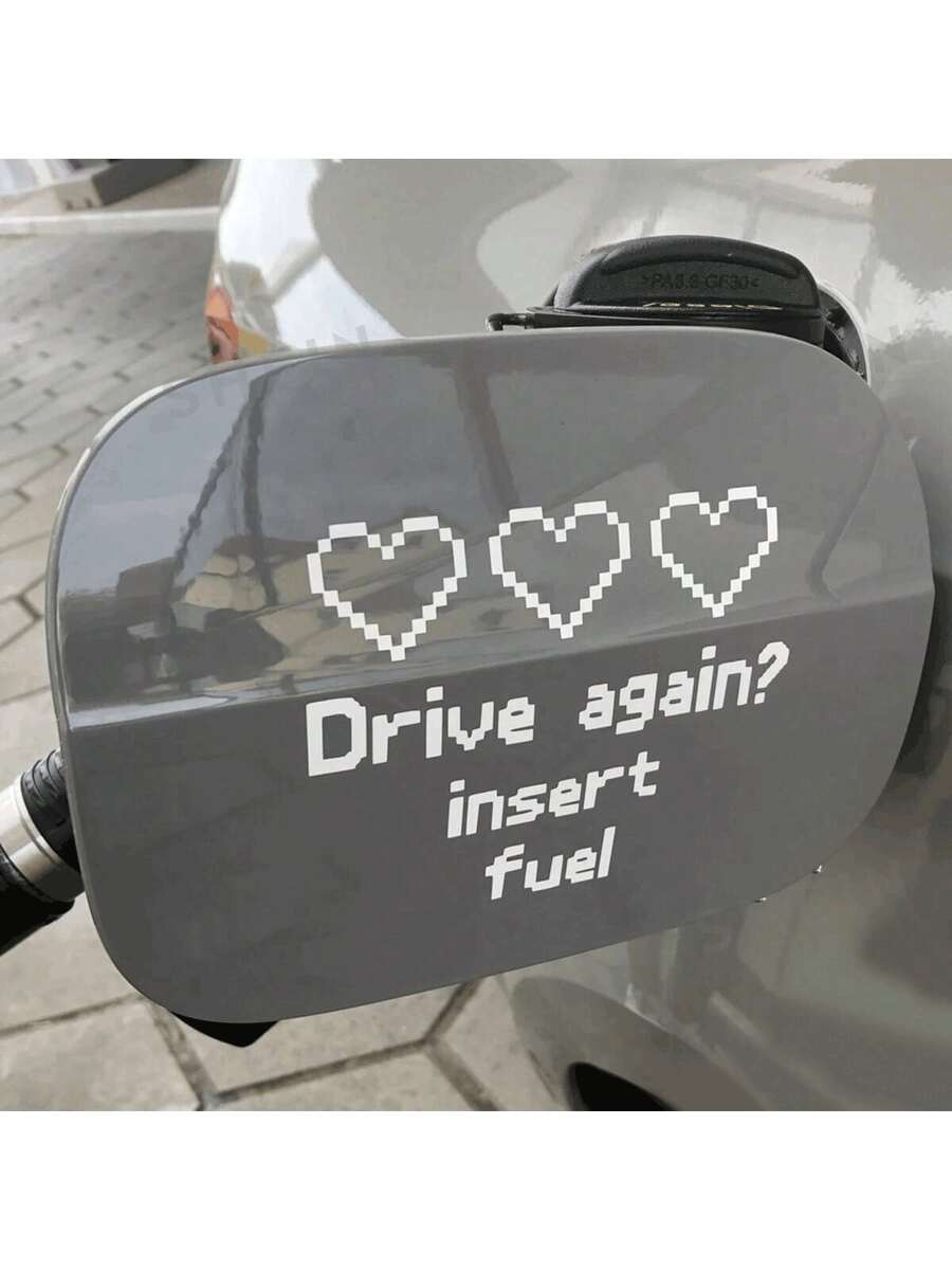 1 件“再次驾驶？加油”乙烯基贴纸 - DIY 装饰汽车零件、油箱、复古、游戏 - 易于粘贴和移除