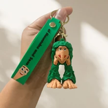 1pc Shanhaijing Keychain, Wooden Stick Man Funny Pendant, Big Foot Tree Shark Plush Doll, Creative Cartoon Figurine, Children's Doll, Small , Student Backpack Accessory, National Style Cultural Creative Item Halloween Accessories Teachers Day Christmas Gift Ideas Bag Accessories Lanyards With Id Holder Car Accessories Bag Charms