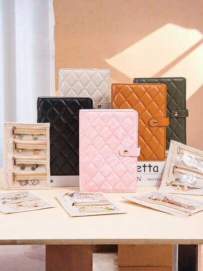 Portable PU Jewelry Storage Book Jewellery Binder, Luxury Jewelry Organizer Roll, Small Anti Oxidation Jewelry Storage Bag, Large Capacity Loose-Leaf Jewelry Packaging Box, Organizer Bag For Daily Jewelries Earrings Rings Necklacetravel Essentials Travel Accessories Travel Bag Vacation Holiday Back To School School Stuff Jewellery Box