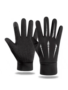 1 Pair Winter Warm Gloves, Anti-Slip Touchscreen, Unisex, Thick Fleece Lining, Windproof, Cold-Proof, Waterproof, Suitable For Cycling, Outdoor Sports, Autumn/Winter Seasons And Various Occasions. - Multicolor - View 6