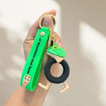 1pc Shanhaijing Keychain, Wooden Stick Man Funny Pendant, Big Foot Tree Shark Plush Doll, Creative Cartoon Figurine, Children's Doll, Small , Student Backpack Accessory, National Style Cultural Creative Item Halloween Accessories Teachers Day Christmas Gift Ideas Bag Accessories Lanyards With Id Holder Car Accessories Bag Charms