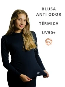 Women's Polyamide Thermal Shirt UV+50 Sun Protection Long Sleeve Second Skin Shirt Winter And Summer - màu đen - Xem 9