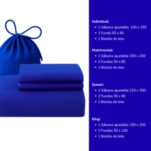 Single Drawer Sheet And 1 Cotton-Touch Microfiber Pillowcase - 藍色 - 查看 2