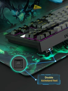 bfairy 87 Keys Mechanical Gaming Keyboard, Hot-Swappable  Compact, RGB Gaming Keyboard With 45g Red Switches, Anti-Ghosting, For PC Gaming & Typing, Beginner-Friendly (Black&Grey)