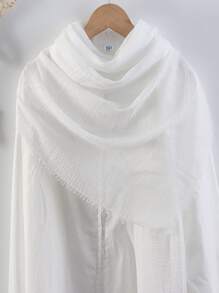 1pc Women Thin Solid Color Velvet Scarf, Breathable & Warm Head Wrap, Shawl, Spring/Summer For Dress