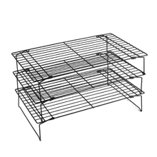 1/3 Tier Cooling Rack, Suitable For Cookies, Cakes, Etc. - Quickly Cools Multiple Batches Of Cookies, Cake Layers Or Pastries, Black