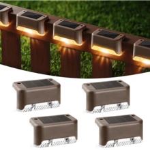 4/10/16 Stücke Solar Zaunbeleuchtung, wasserdichte kleine LED Weihnachtsbeleuchtung in Weiß, Schwarz, Braun für Outdoor an Terrasse, Treppe, Zaun, Garten (Braun)