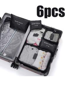 1/6pcs Travel Organizer Set - Multi-Functional Luggage Packing Cubes, Foldable Clothes Storage Bags, Cosmetic Bag, Bathroom Organizer, Summer Travel Essentials, Makeup Brush Holder, Garment & Shoe Organizers, Large Capacity Packing Bags, Compression Sacks, Bridesmaid Gifts, Mother's Day Gifts, Birthday Gifts, Gifts For Friends And Teachers, Home Decor, Bathroom, Living Room, Bedroom Organizers, Jewelry And Nail Polish Storage - Navy Blue - View 13