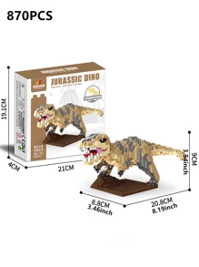 1 pieza Dinosaurio de la era Jurásica 1500 piezas Kit de construcción 3D creativo y educativo, juego de bloques de construcción para descompresión, decoración ideal para amantes de los dinosaurios, regalo para fiestas y cumpleaños