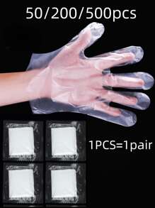 50pcs, 200pcs, 500pcs Individually Packaged Portable Disposable Gloves, Catering Crayfish Beauty Take-Out Thickening, Disposable Gloves, Individually Packaged, Kitchen Household Plastic Film, Catering, Thickening, Necessary For Hotel Catering And Tourism(Special Offers, New And Old Models, Random Delivery)