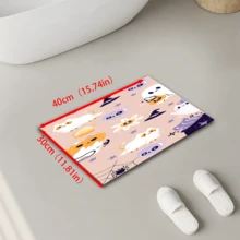 1pc Home Decor, Vintage Bohemian Patterned Silica Gel Carpet With Ghostly Cat Print, Easy To Clean 3D Printed Rectangle Rug, Suitable For Entryway, Living Room, Kitchen, Bedroom, Hallway, Bathroom, Laundry Room - Polyester Carpet For Indoor And Outdoor Home Decor