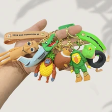 1pc Shanhaijing Keychain, Wooden Stick Man Funny Pendant, Big Foot Tree Shark Plush Doll, Creative Cartoon Figurine, Children's Doll, Small , Student Backpack Accessory, National Style Cultural Creative Item Halloween Accessories Teachers Day Christmas Gift Ideas Bag Accessories Lanyards With Id Holder Car Accessories Bag Charms