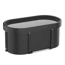 Portable Ice Bath Tub For Home Gym Outdoor - Foldable Oval Tub For Athletes Recovery - Black - View 1