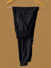 Women's Polyester Tie Pants - Black - View 5