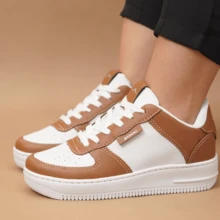 Air Casual Sneakers For Women And Men 34 To 43 Various Colors Soft Leather Comfortable - Lạc đà - Xem 3