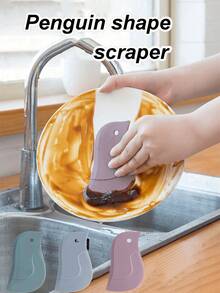1-Pack Soft Silicone Cleaning Scraper - Multi-Purpose Soft Silicone Scraper For Kitchen, Bathroom, Home - No Electricity Required, Saves Space, Home Cleaning, Kitchen Cleaning, Party Cleaning