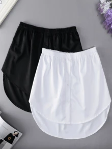 2 Stücke Damen Set mit langem Saum Unterhemd und Taillenskirt, geschichtet um die Hüften zu bedecken, kann mit Hoodies oder T-Shirts kombiniert werden, geeignet für Herbst, Halloween und andere Anlässe