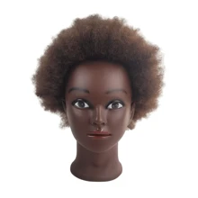 Kinky Curly 100% Human Hair Mannequin Head For Hairdresser Practice Afro Cosmetology Manikin Doll Head Styling Hair Extension Braiding - Multicolor - View 6