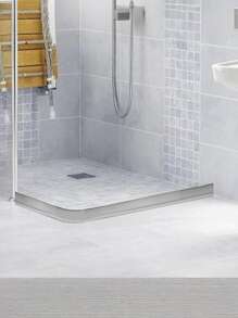 1 件 1 米白色硅胶止水条，用于浴室防水和防潮浴室阻水条、浴室防水条、淋浴房防水条、卫生间地板阻水条、台面自粘条耐用防水密封条 - 1 卷防水阻水条，适用于浴室、淋浴房、卫生间地板 - 易于安装