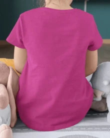 Camiseta para niño de 4 a 15 años de cuello redondo y manga corta con diseño de GAME START, casual y creativa para niño - Rosa Fucsia - Ver 2