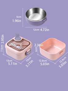 Isolierte Kinder-Lunchbox, Edelstahl Bento Box mit Besteck für Schüler