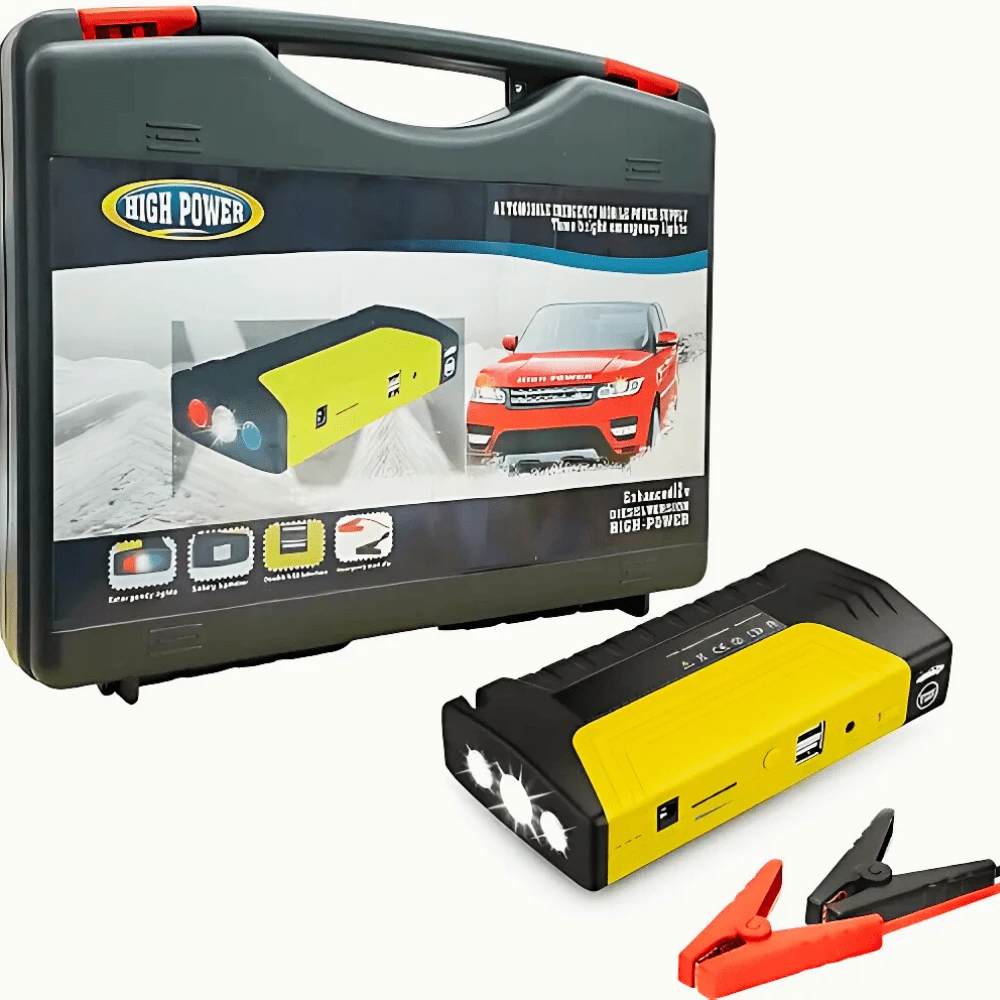 Jump Starter per Auto 300A 15000mAh con Power Bank Torcia LED e Kit di Emergenza per Avviamento Batteria - nero - Visualizzare 1