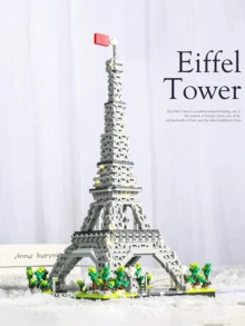 Mini Erkundung berühmter Wahrzeichen Eiffelturm Bauklötze, Kleine Kreuzfahrtschiff + Paris Eiffelturm romantische Kombination, MOC Modell, Erwachsenen Sammlung Ausstellungsdekoration, 3D Architektur Modell, Romantischer Paris Eiffelturm, Halloween Geschenk, Weihnachtsgeschenk, Urlaubsgeschenk, Geburtstagsgeschenk - Verschiedenfarbig - Übersicht 7