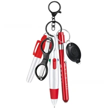 Best-Selling Nurse Pen Set, A Set Of 6 Nurse Pens Includes A Marker Pen, A Pen With A Light, A Retractable Ballpoint Pen, A Foldable Scissors, An ID Card Holder And A Lanyard.