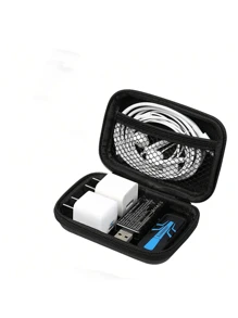 Organizador de bolsa de auriculares Eva de Apple, bolsa organizadora de cables, bolsa de almacenamiento de unidades flash USB y tarjetas SD Harger, estuche con cierre de cremallera resistente a golpes, bolsa accesorios de auriculares, bolsa accesorios de teléfono