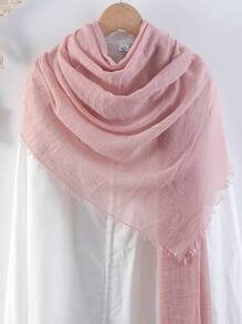 1pc Women Thin Solid Color Velvet Scarf, Breathable & Warm Head Wrap, Shawl, Spring/Summer For Dress