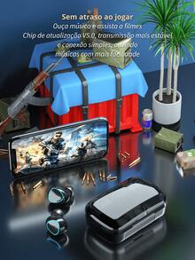 M10 Bluetooth 5.1 Wireless Earphone TWS Stereo Headset With Power Bank Charging Pod - Rose - View 9