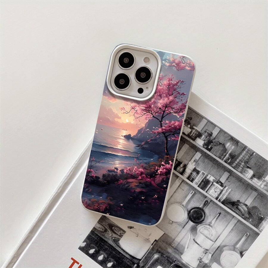 Funda protectora para phone (1 unidad) con orificios grandes, diseño de manglar. Compatible con phone 16 Pro, 16, 15 Pro, 14, 14 Plus/14 Pro, 13, 13 Pro, 12 Pro y series 11/11 Pro. Ideal para cumpleaños y celebraciones. - Blanco - Ver 1