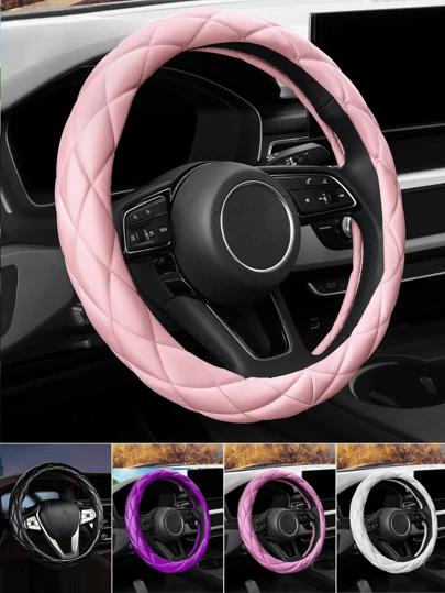 Soft Microfiber Leather Steering Wheel Cover, Anti-Slip Car Steering Wheel Protector, Suitable For Women/Girls, Fit For Sedan, SUV, Truck