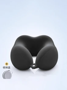 【2025新品】U型记忆棉颈枕带收纳盒 便携式旅行午睡枕 慢回弹颈枕 办公室午休 飞机旅行颈椎枕 可拆卸机洗 带收纳袋