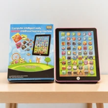 1 Stück Kinder Mini Tablet Lernmaschine - Englische Frühbildung Touchscreen Leser, Geschenk für Kinder Geburtstag! Vermittelt Buchstaben, Zahlen, Wörter, Musik, Mathe, interaktives Spielzeug für frühe Entwicklung, zufällige Farbe des Batteriefachdeckels