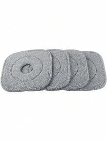 1/2/5 件拖把替换头，方孔/圆孔平板拖把布，干湿两用清洁替换拖把垫，适用于旋转拖把 - 灰色 - 查看 5