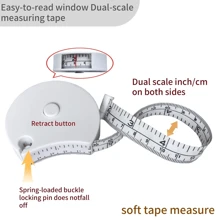 UNIQUEFORYOU 60 Inch/150cm Retractable Soft Dual Scale Measuring Tape With Lock Button For Weight Loss, Sewing, Tailoring And Body Measurement